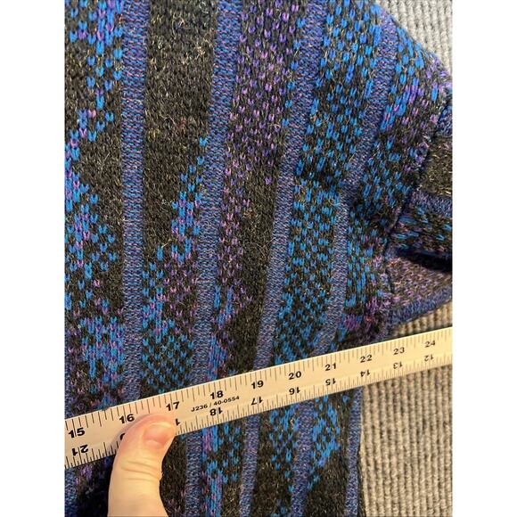 Vintage Sweater Graphix Mens Sweater Size XL Striped Crew Neck Pullover Grandpa - Picture 8 of 9